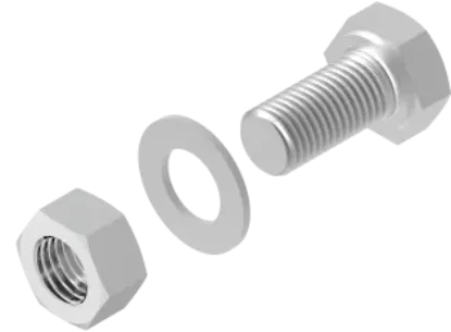 Зображення Болт + шайба + гайка (компл.)10x40 (651243)