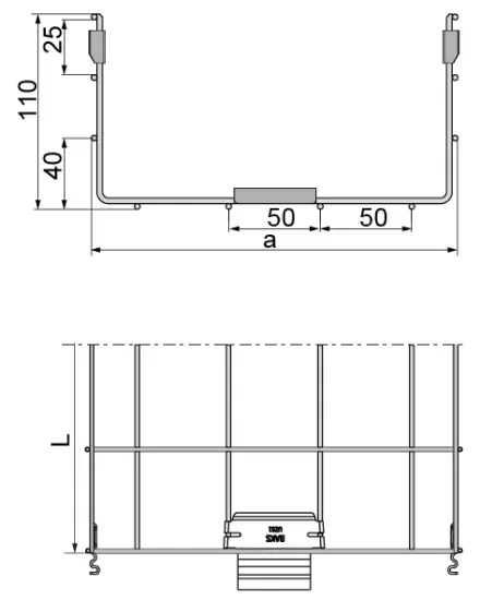 Зображення Лоток кабельний з дротяної сітки KDSZ500H110/3 (912450)